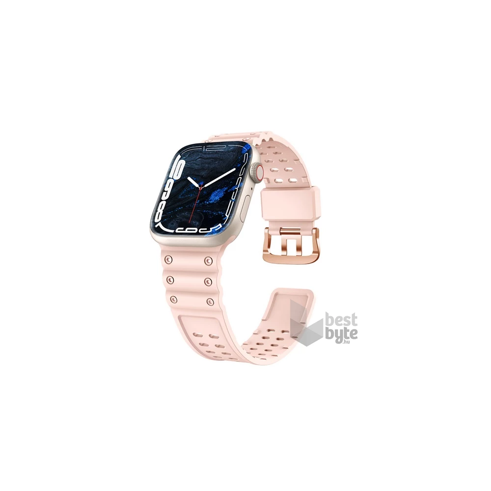 Gigapack GP-146937 Apple Watch Series 9 41mm / Watch Series 7 41mm / Watch Series 8 41mm rózsaszín szilikon óraszíj