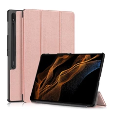 Gigapack GP-147028 Samsung Galaxy Tab S9 Ultra WIFI (SM-X910)/LTE (SM-X916) rózsaarany bőr hatású oldalra nyíló tok