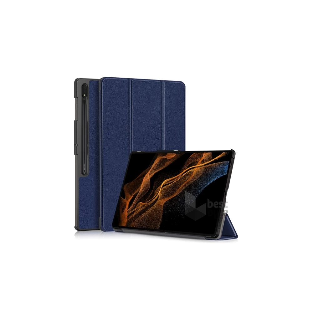 Gigapack GP-147029 Samsung Galaxy Tab S9 Ultra LTE (SM-X916)/WIFI (SM-X910) sötétkék bőr hatású oldalra nyíló tok