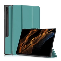 Gigapack GP-147030 Samsung Galaxy Tab S9 Ultra LTE (SM-X916)/WIFI (SM-X910) sötétzöld bőr hatású oldalra nyíló tok