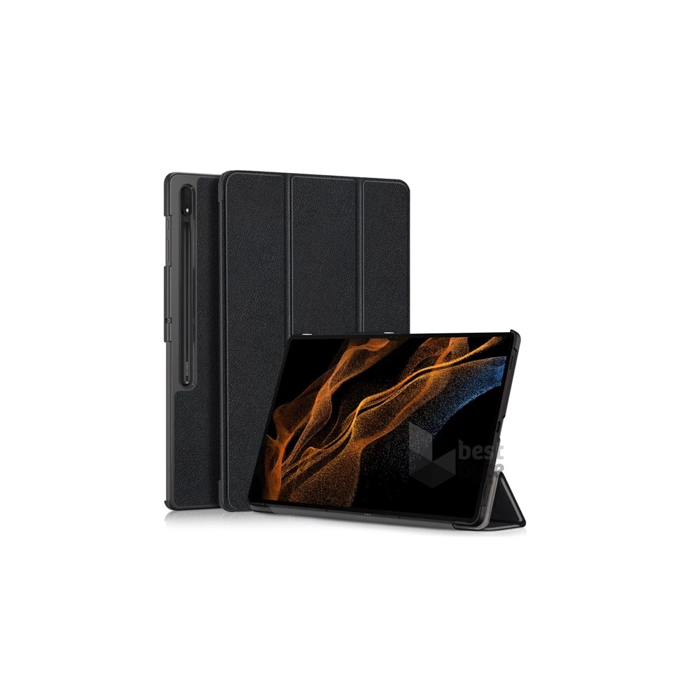 Gigapack GP-147041 Samsung Galaxy Tab S9 Ultra LTE (SM-X916)/WIFI (SM-X910) fekete bőr hatású oldalra nyíló tok