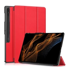 Gigapack GP-147042 Samsung Galaxy Tab S9 Ultra WIFI (SM-X910)/LTE (SM-X916) piros bőr hatású oldalra nyíló tok