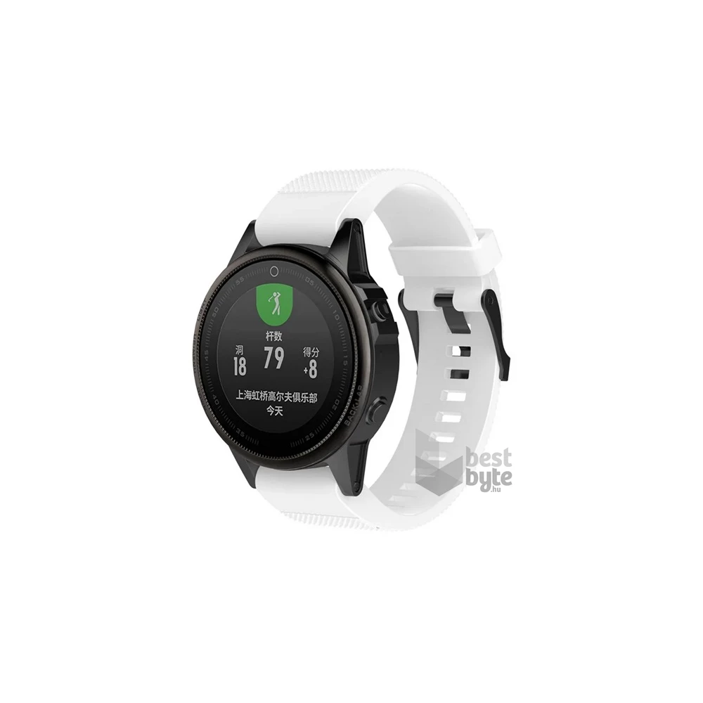 Gigapack GP-149209 Garmin Fenix 7S Solar / Fenix 7S Sapphire / Fenix 7S Pro Solar 20mm fehér szilikon óraszíj