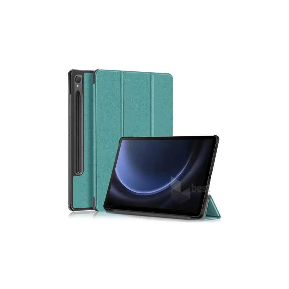 Gigapack GP-149334 Samsung Galaxy Tab S9 FE LTE (SM-X516)/WIFI (SM-X510) sötétzöld bőr hatású oldalra nyíló tok