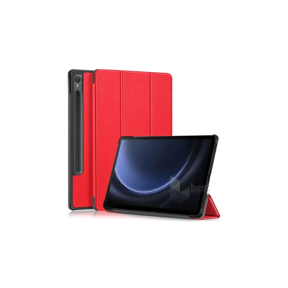 Gigapack GP-149335 Samsung Galaxy Tab S9 FE WIFI (SM-X510)/LTE (SM-X516) piros bőr hatású oldalra nyíló tok