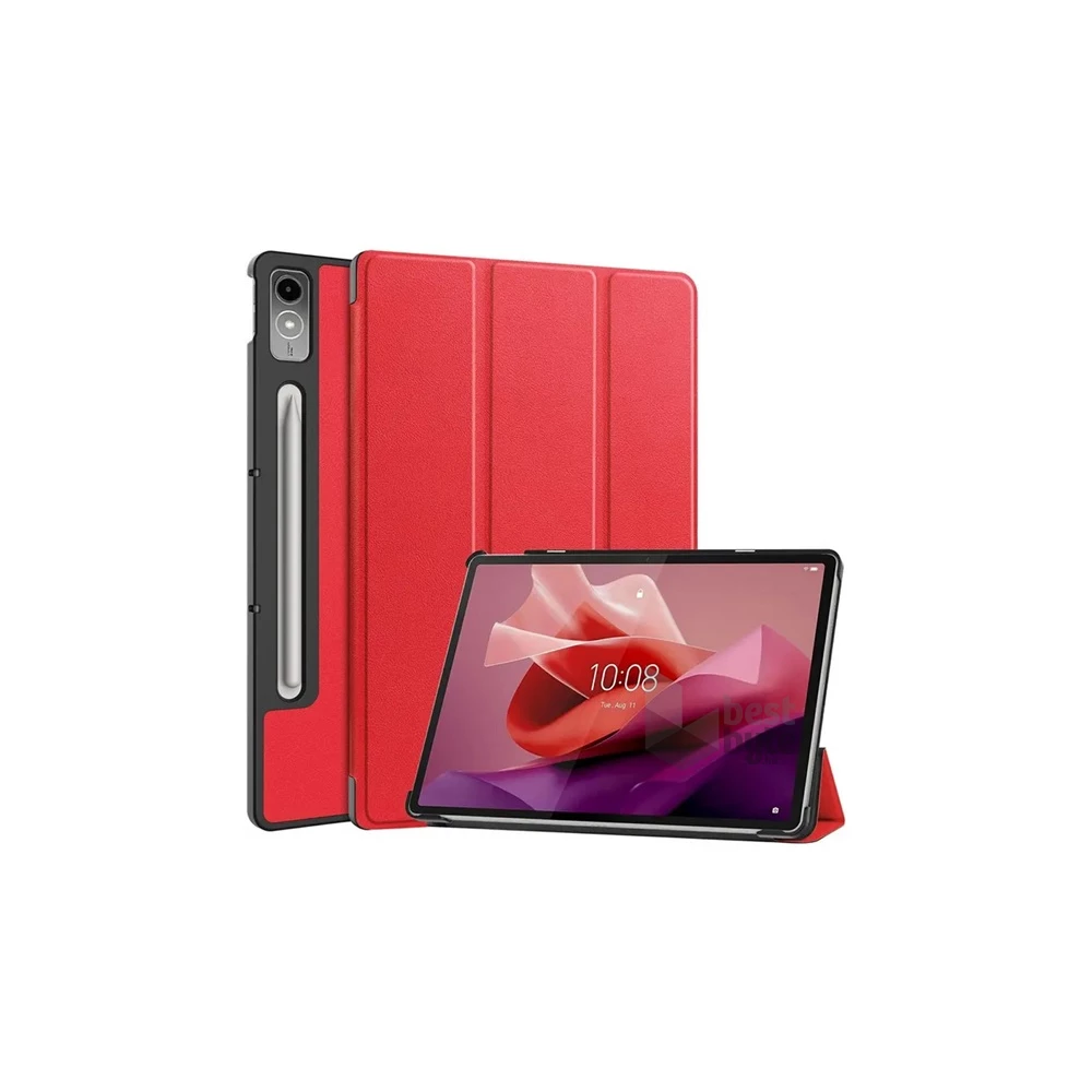 Gigapack GP-149852 Lenovo Tab P12 (TB370) piros bőr hatású oldalra nyíló tok