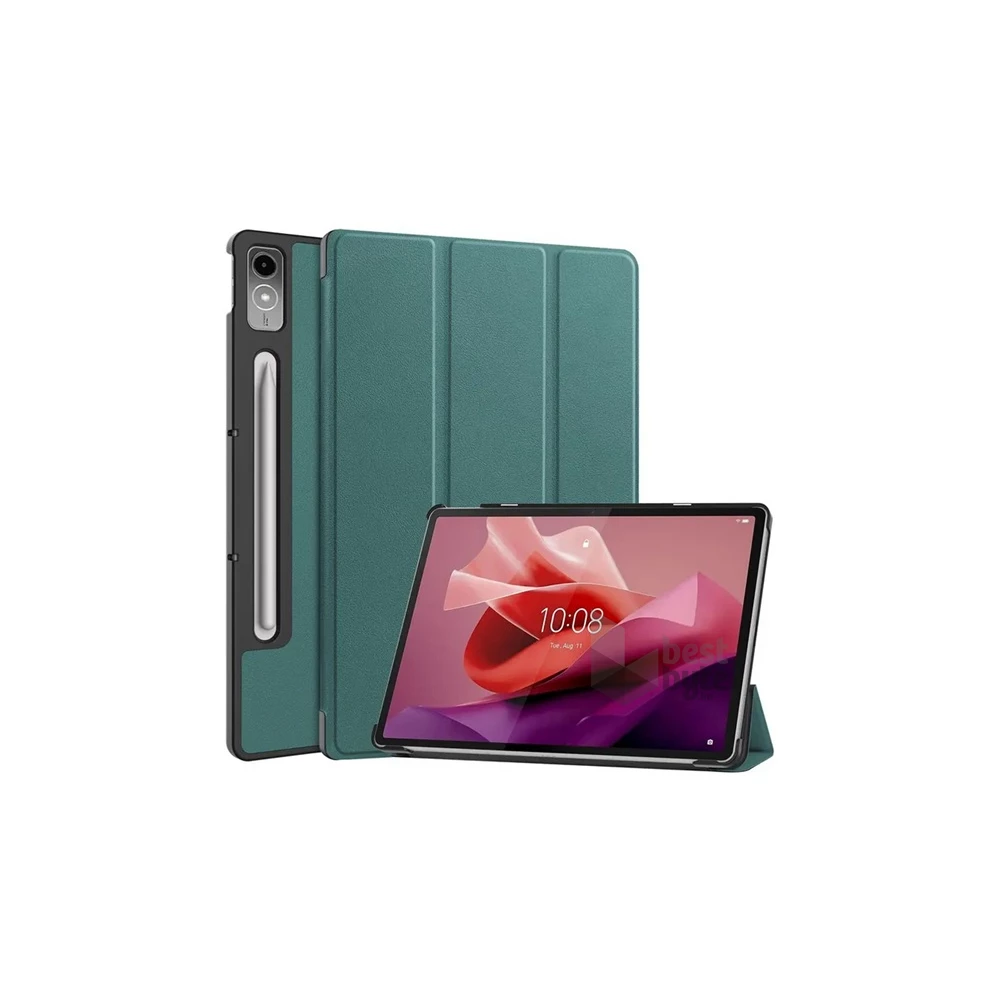 Gigapack GP-149855 Lenovo Tab P12 (TB370) sötétzöld bőr hatású oldalra nyíló tok