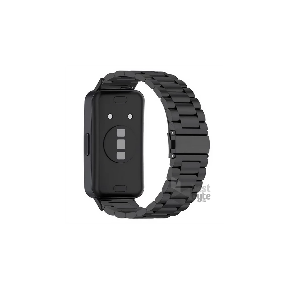 Gigapack GP-150423 Huawei Band 9 / Band 8 20mm fekete rozsdamentes acél óraszíj