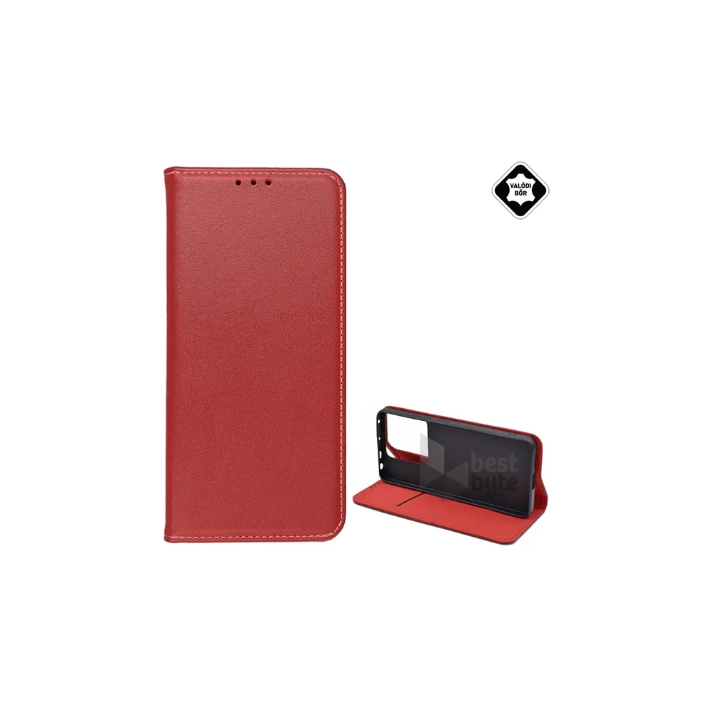 Gigapack GP-154015 Xiaomi Poco X6 5G / Redmi Note 13 Pro 5G piros bőr oldalra nyíló tok