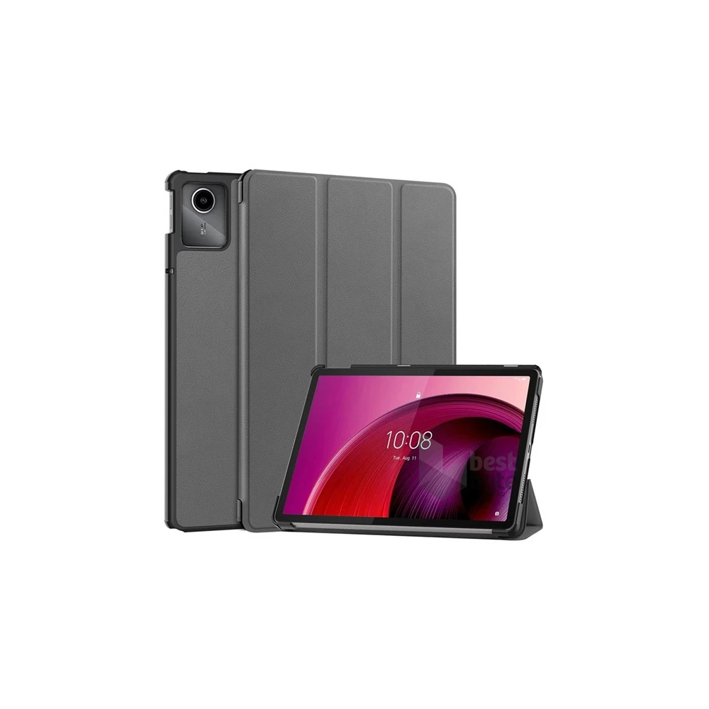 Gigapack GP-155066 Lenovo Tab M11 (TB330) sötétszürke bőr hatású oldalra nyíló tok