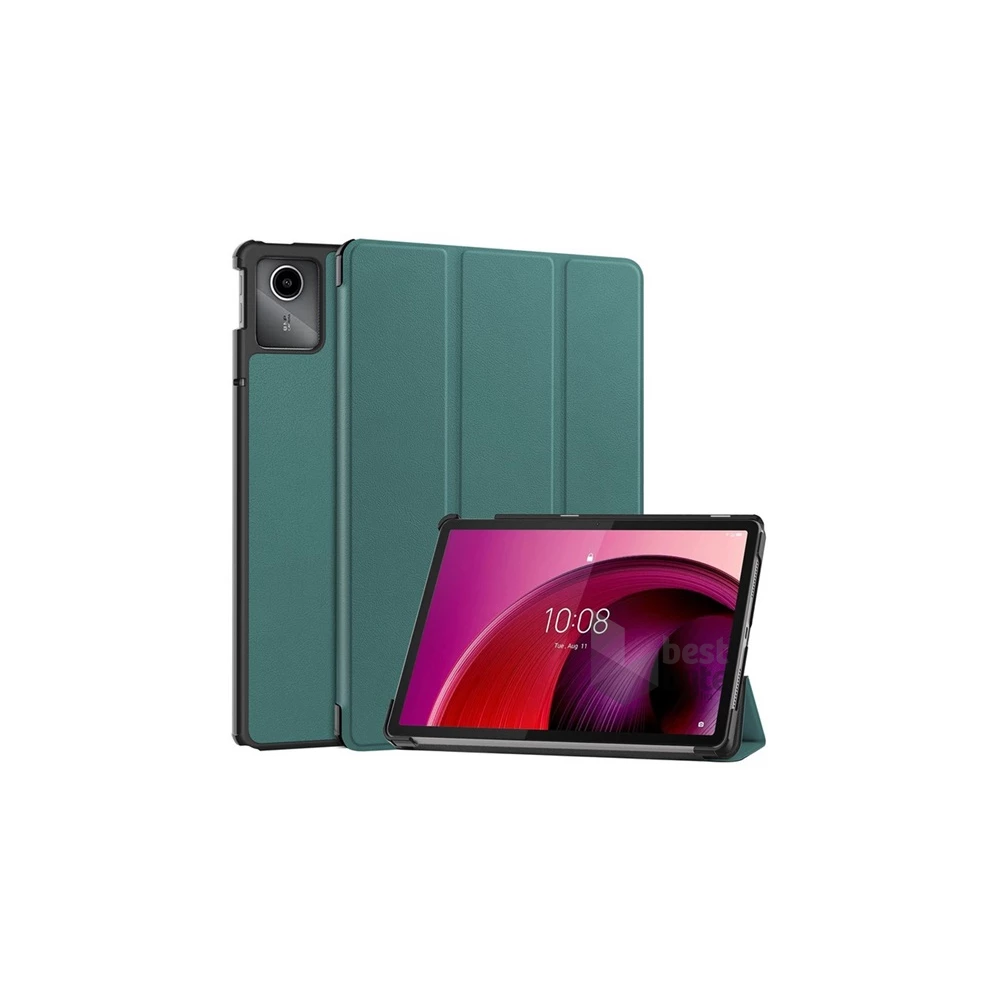 Gigapack GP-155067 Lenovo Tab M11 (TB330) sötétzöld bőr hatású oldalra nyíló tok