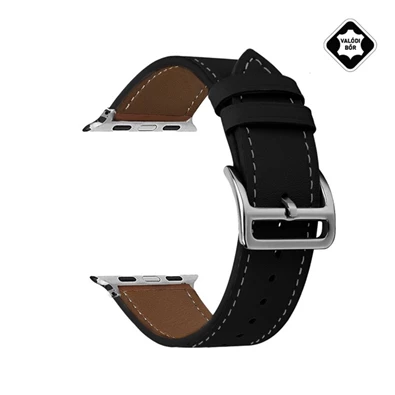 Gigapack GP-163473 Watch Series 10 42mm / 5 40mm / 4 40mm fekete bőr óraszíj