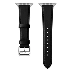 Gigapack GP-163473 Watch Series 10 42mm / 5 40mm / 4 40mm fekete bőr óraszíj