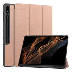 Gigapack GP-163648 Galaxy Tab S9 Ultra LTE / WIFI / S8 Ultra LTE rózsaarany bőr hatású oldalra nyíló tok
