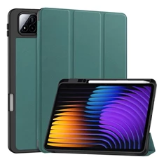Gigapack GP-168364 Xiaomi Pad 7 Pro / Pad 7 sötétzöld bőr hatású tablet tok Gigapack GP-168364 Xiaomi Pad 7 Pro / Pad 7 sötétzöld bőr hatású tablet tok