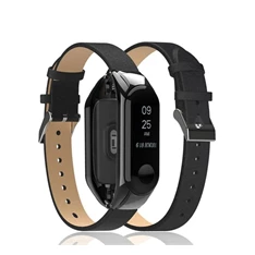 Gigapack GP-89674 Xiaomi MI Band 3 / MI Band 4 fekete bőr óraszíj