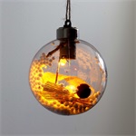 Gömb alakú /G/ 8cm meleg fehér műanyag-akril LED-es fénydekoráció