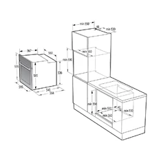 Gorenje BO6717E03BG fekete, beépíthető, sütőtér: 77L, grill, légkeverés, hidrolitikus, sütő