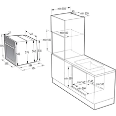 Gorenje BO6717E03BG fekete, beépíthető, sütőtér: 77L, grill, légkeverés, hidrolitikus, sütő