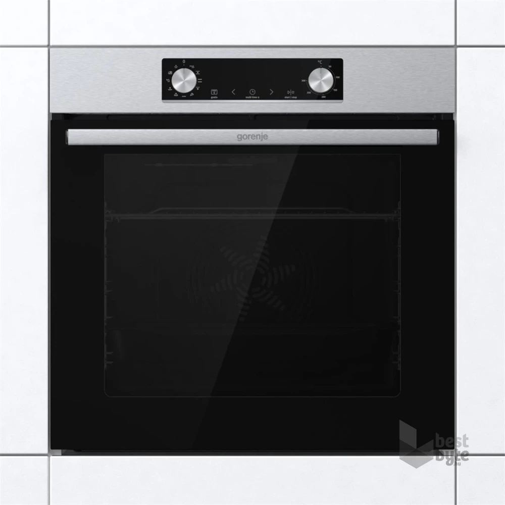 Gorenje BO6735E02X inox, beépíthető, sütőtér: 77L, grill, légkeverés, hidrolitikus, sütő