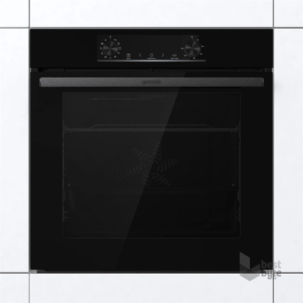Gorenje BO6735E05B fekete, beépíthető, sütőtér: 77L, grill, légkeverés, hidrolitikus, sütő
