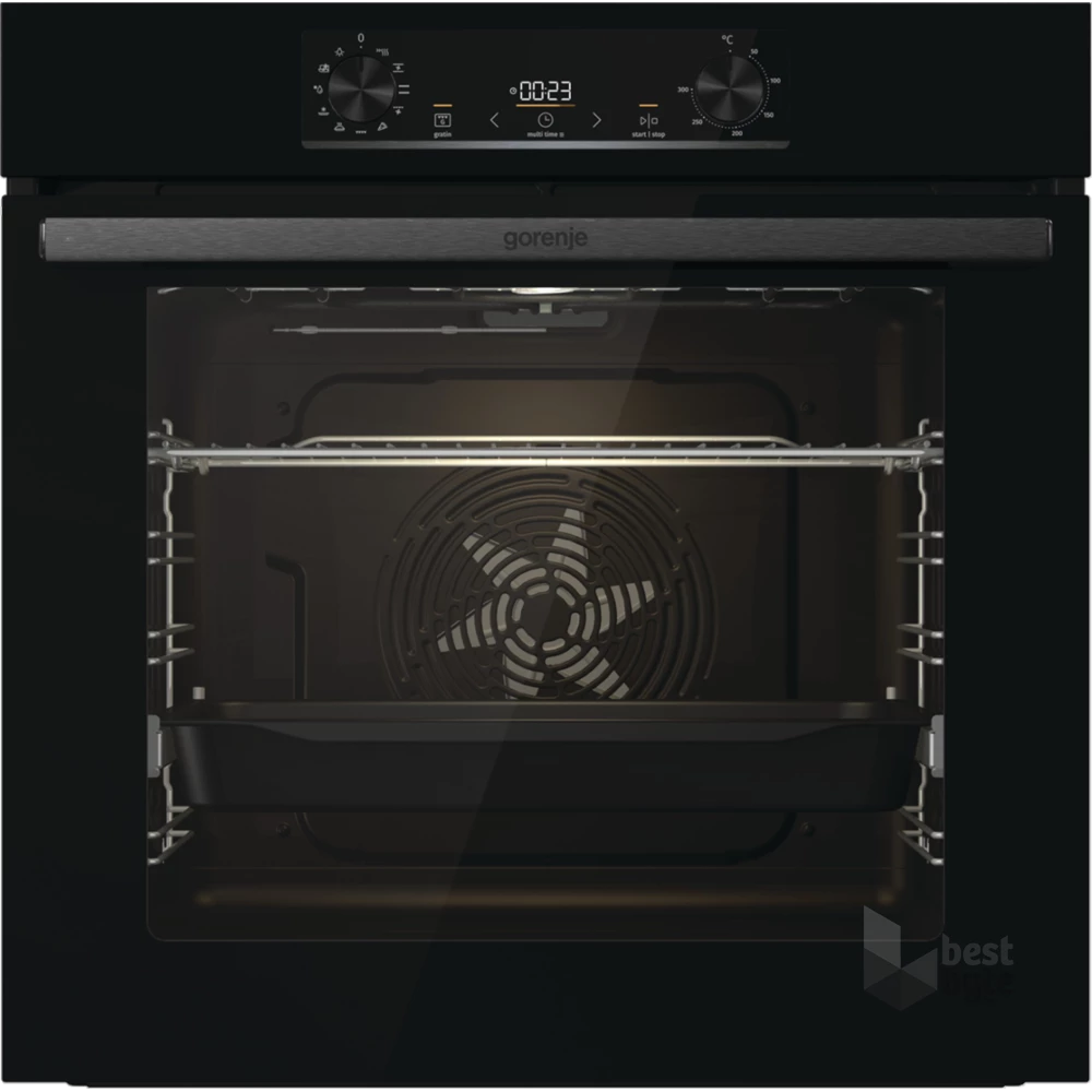 Gorenje BO6735E05B fekete, beépíthető, sütőtér: 77L, grill, légkeverés, hidrolitikus, sütő
