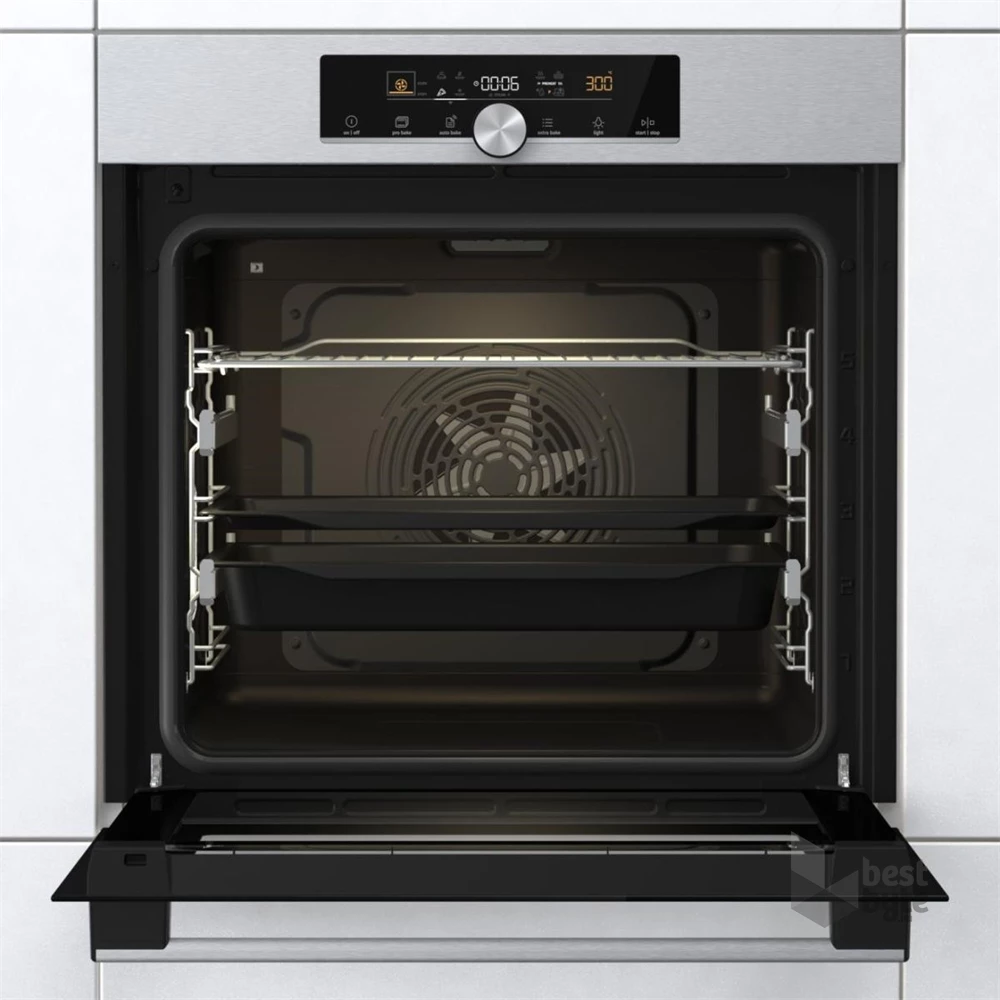 Gorenje BOS6747A01X inox, beépíthető, sütőtér: 71L, grill, légkeverés, hidrolitikus, sütő