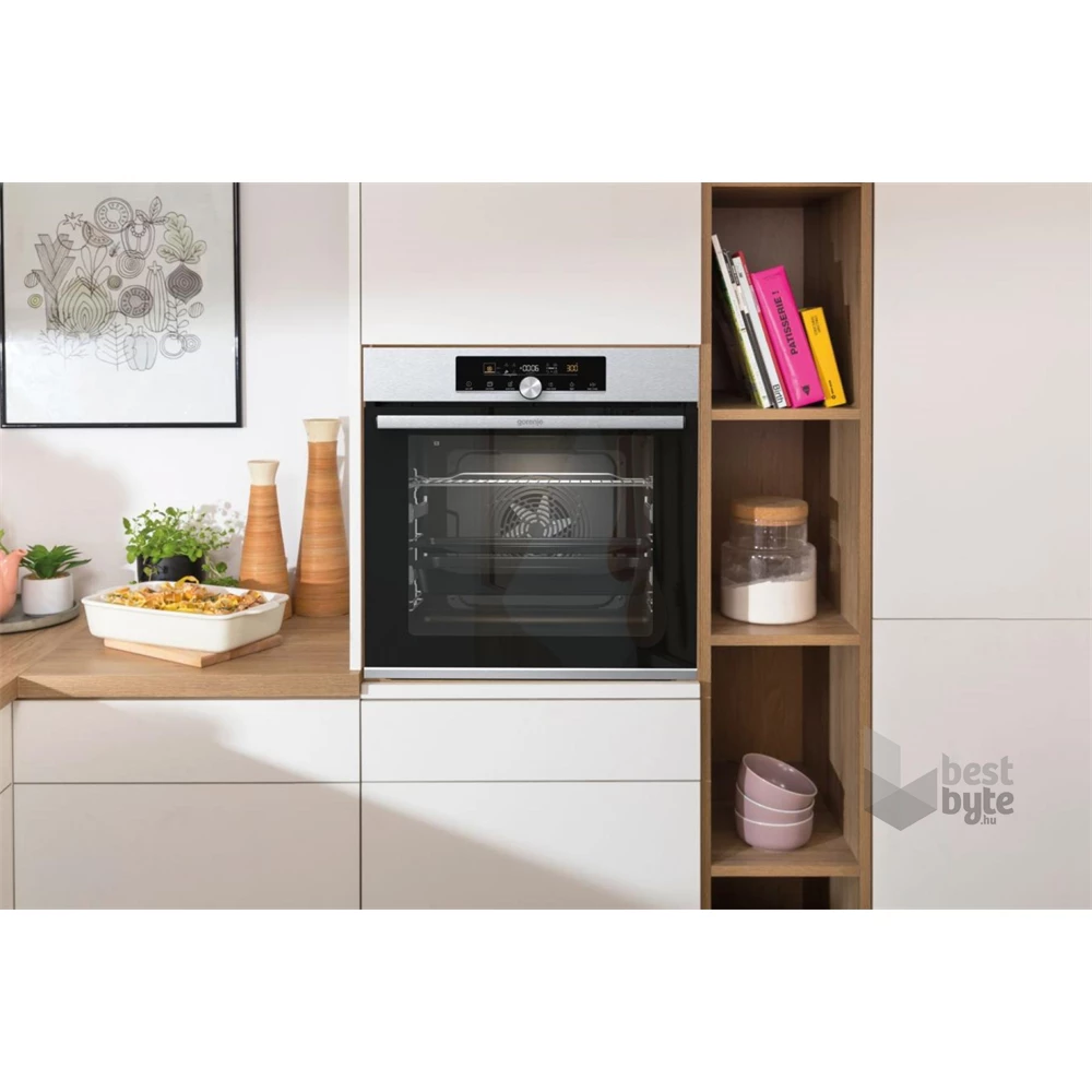 Gorenje BOS6747A01X inox, beépíthető, sütőtér: 71L, grill, légkeverés, hidrolitikus, sütő