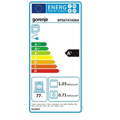 Gorenje BPS6747A06X inox, beépíthető, sütőtér: 77L, grill, légkeverés, pirolitikus, sütő