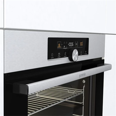 Gorenje BPS6747A06X inox, beépíthető, sütőtér: 77L, grill, légkeverés, pirolitikus, sütő