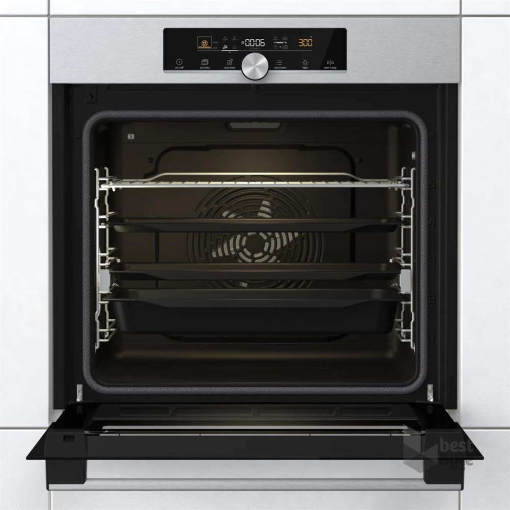 Gorenje BPS6747A06X inox, beépíthető, sütőtér: 77L, grill, légkeverés, pirolitikus, sütő