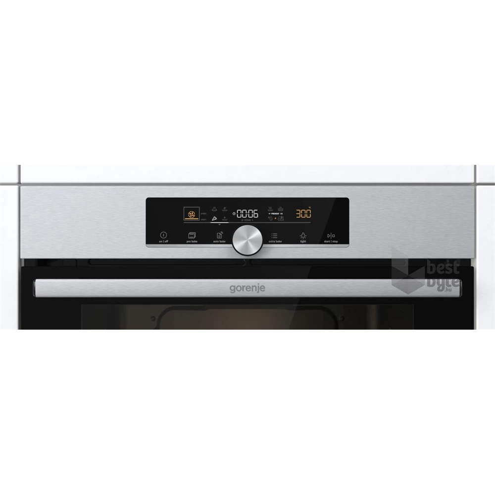 Gorenje BPS6747A06X inox, beépíthető, sütőtér: 77L, grill, légkeverés, pirolitikus, sütő