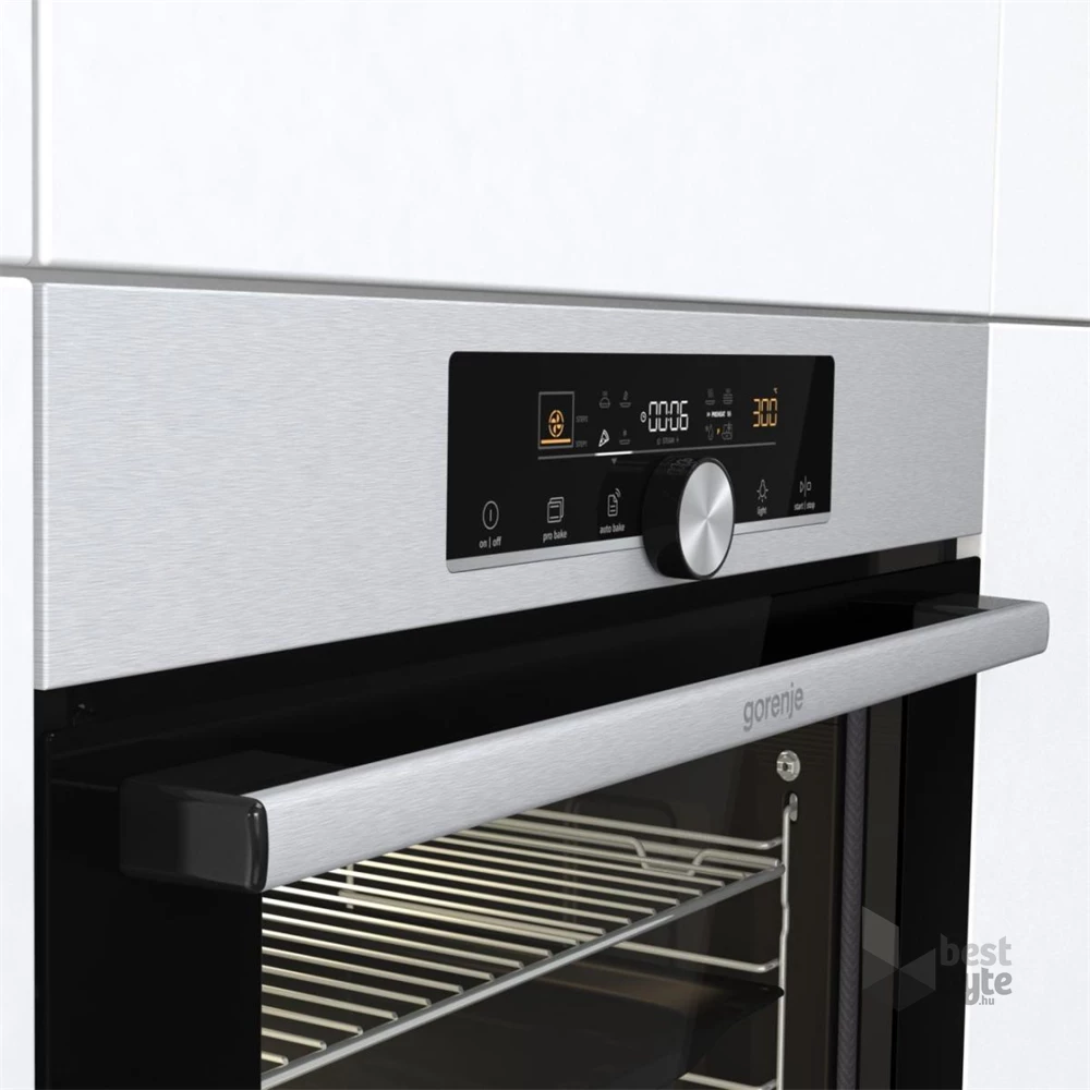 Gorenje BPS6747A06X inox, beépíthető, sütőtér: 77L, grill, légkeverés, pirolitikus, sütő