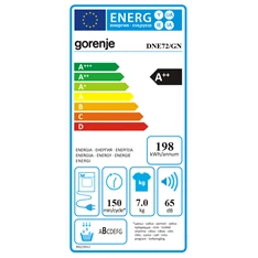 Gorenje DNE72/GN fehér, 7 kg, hőszivattyús, szárítógép (Újszerű)