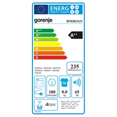 Gorenje DNE82/GN fehér, 8 kg, hőszivattyús, szárítógép (Újszerű)
