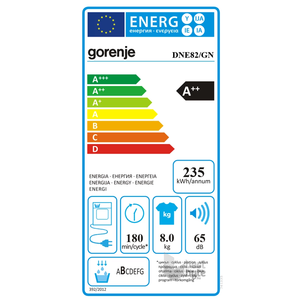 Gorenje DNE82/GN fehér, 8 kg, hőszivattyús, szárítógép (Újszerű)
