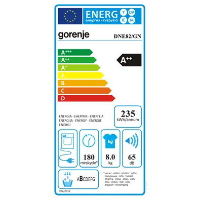 Gorenje DNE82/GN fehér, 8 kg, hőszivattyús, szárítógép (Újszerű)