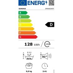 Gorenje DPNA92WIFI fehér, 9kg, hőszivattyús szárítógép