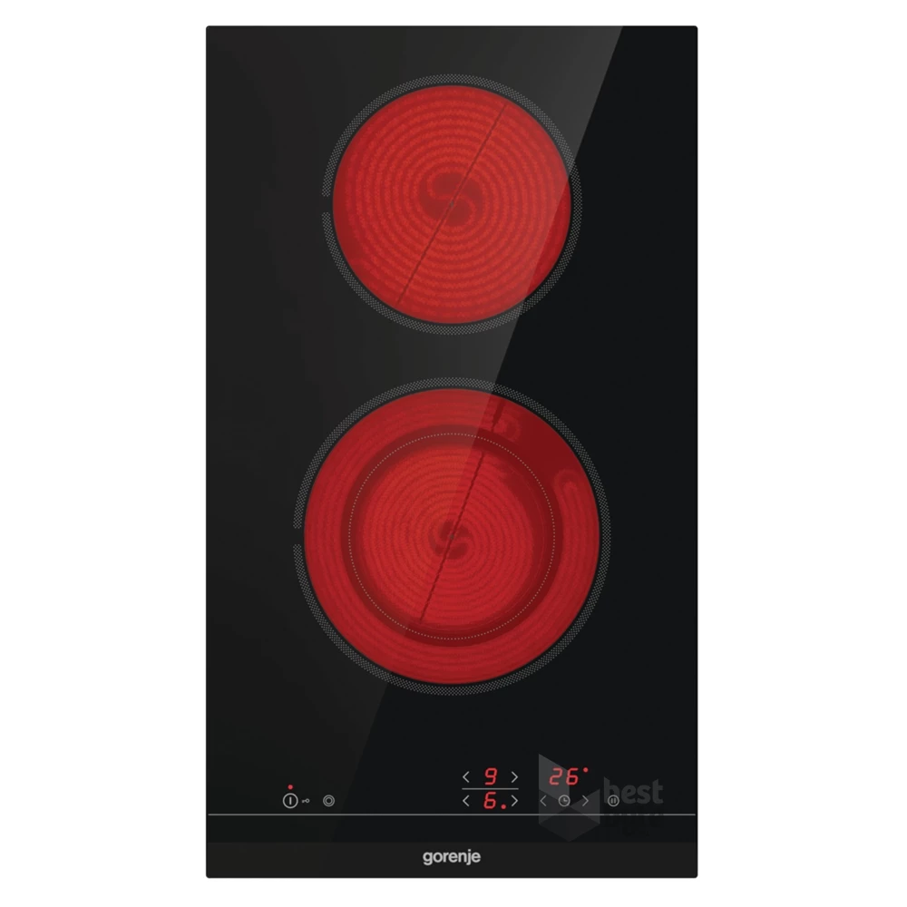 Gorenje ECT322BCSC fekete, beépíthető, elektromos üvegkerámia, főzőzóna: 2, beépíthető méret: 27cm, főzőlap