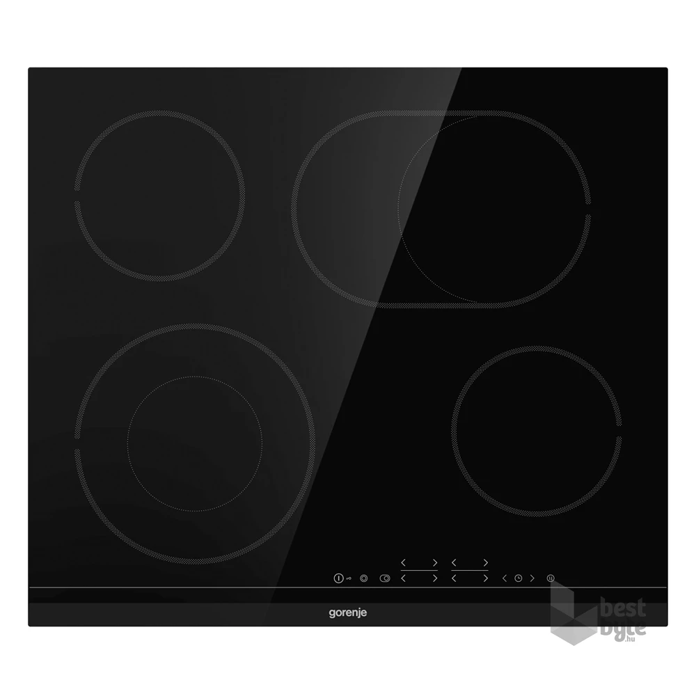 Gorenje ECT643BCSC fekete, beépíthető, elektromos üvegkerámia, főzőzóna: 4, beépíthető méret: 56cm, főzőlap (Újszerű)