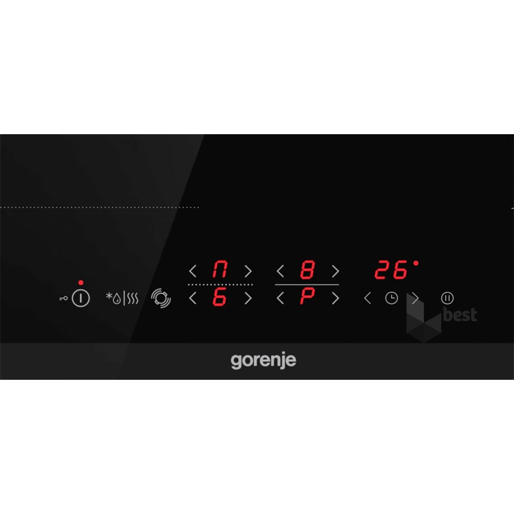 Gorenje ECT643BCSC fekete, beépíthető, elektromos üvegkerámia, főzőzóna: 4, beépíthető méret: 56cm, főzőlap (Újszerű)