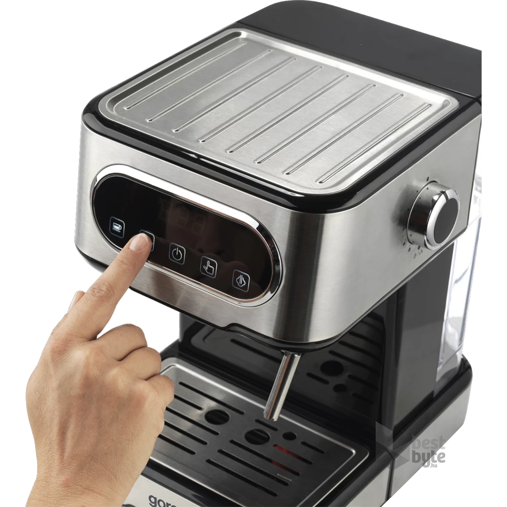 Gorenje ESCM15DBK inox-fekete espresso kávéfőző