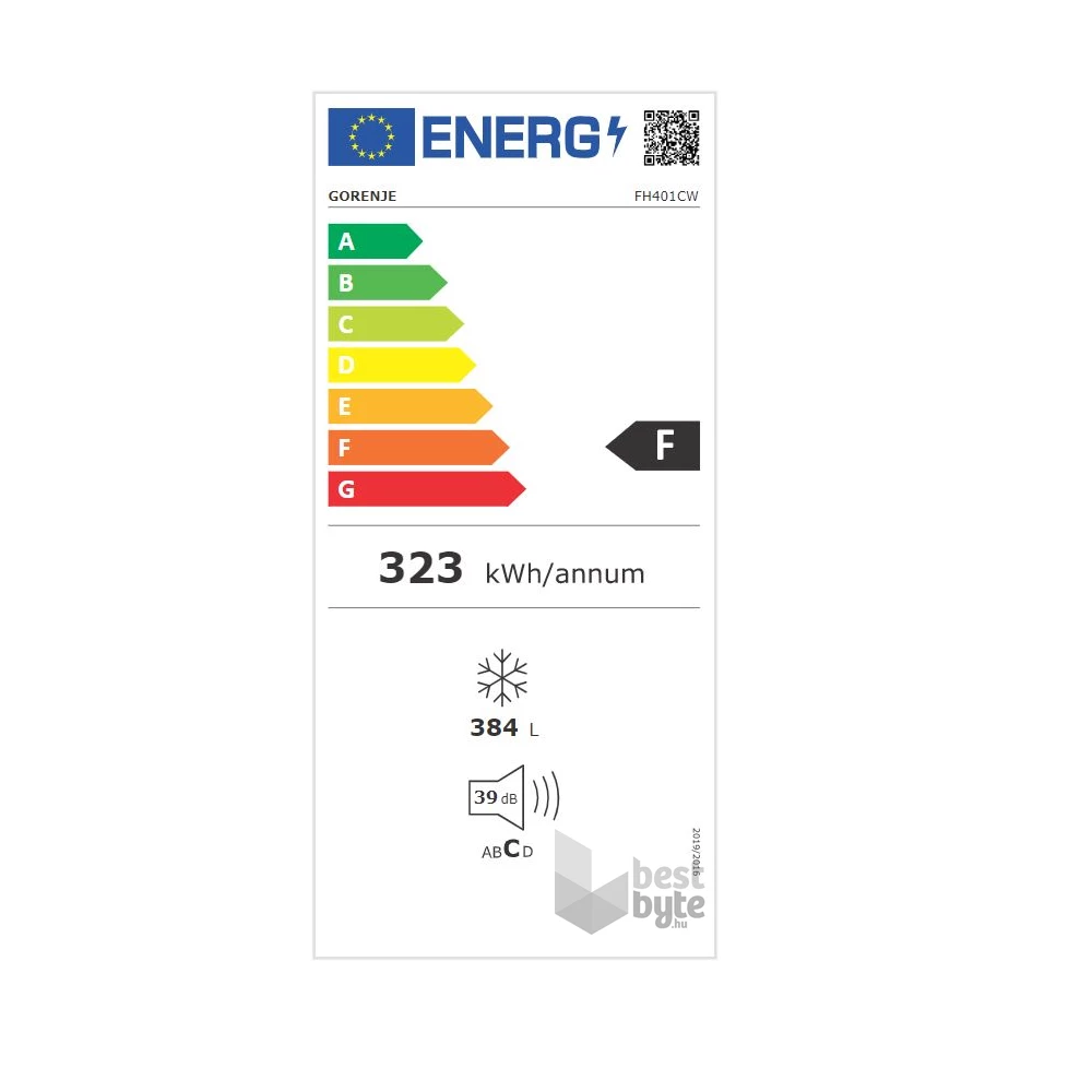 Gorenje FH401CW fehér, Fagyasztó:384L, fagyasztóláda