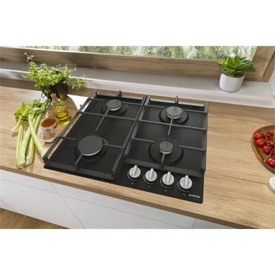 Gorenje G641EXB fekete, beépíthető, gáz, főzőzóna: 4, beépíthető méret: 56cm, főzőlap