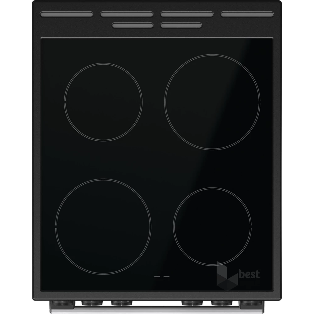 Gorenje GEC5C41SG inox, szabadonálló, kerámialapos, elektromos, főzőzóna: 4, sütő:77L, grill, tűzhely