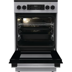 Gorenje GEC5C41SG inox, szabadonálló, kerámialapos, elektromos, főzőzóna: 4, sütő:77L, grill, tűzhely