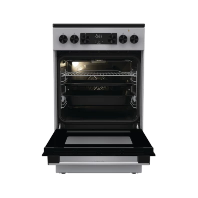 Gorenje GEC5C41SG inox, szabadonálló, kerámialapos, elektromos, főzőzóna: 4, sütő:77L, grill, tűzhely