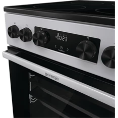 Gorenje GEC5C41SG inox, szabadonálló, kerámialapos, elektromos, főzőzóna: 4, sütő:77L, grill, tűzhely