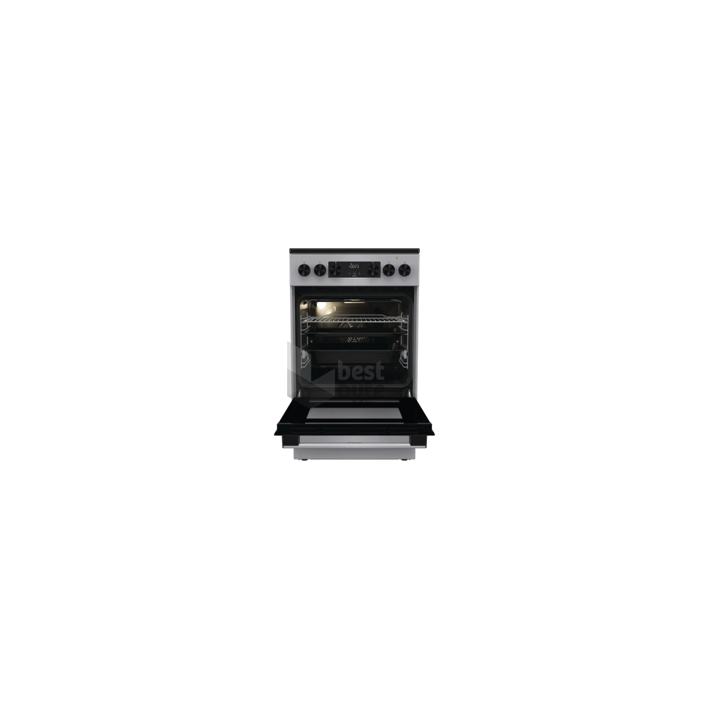 Gorenje GEC5C41SG inox, szabadonálló, kerámialapos, elektromos, főzőzóna: 4, sütő:77L, grill, tűzhely