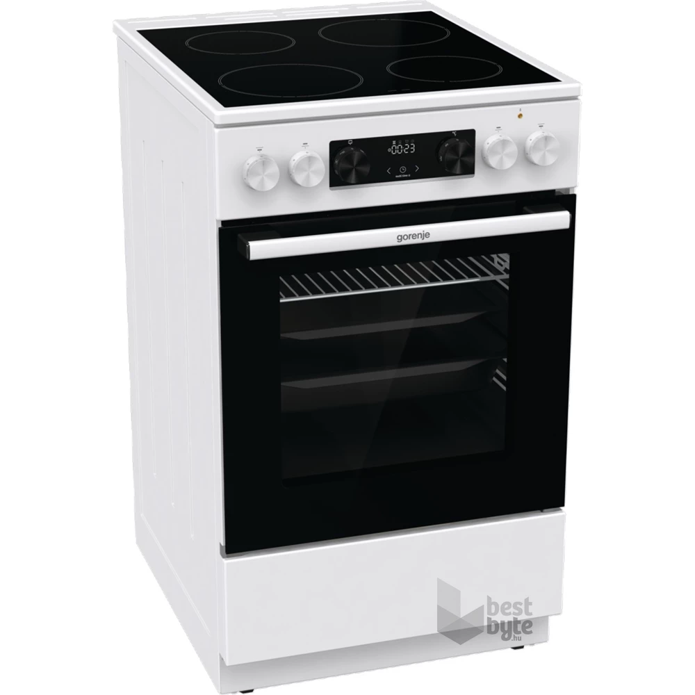 Gorenje GEC5C42WG fehér, szabadonálló, kerámialapos, elektromos, főzőzóna: 4, sütő:70L, grill, tűzhely